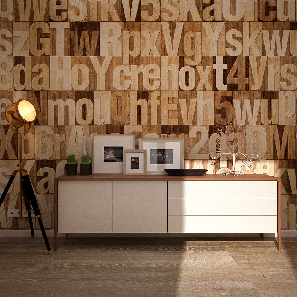 Фотообои и панно Wood Alphabet 1_1 на сайте OboiVkus.by