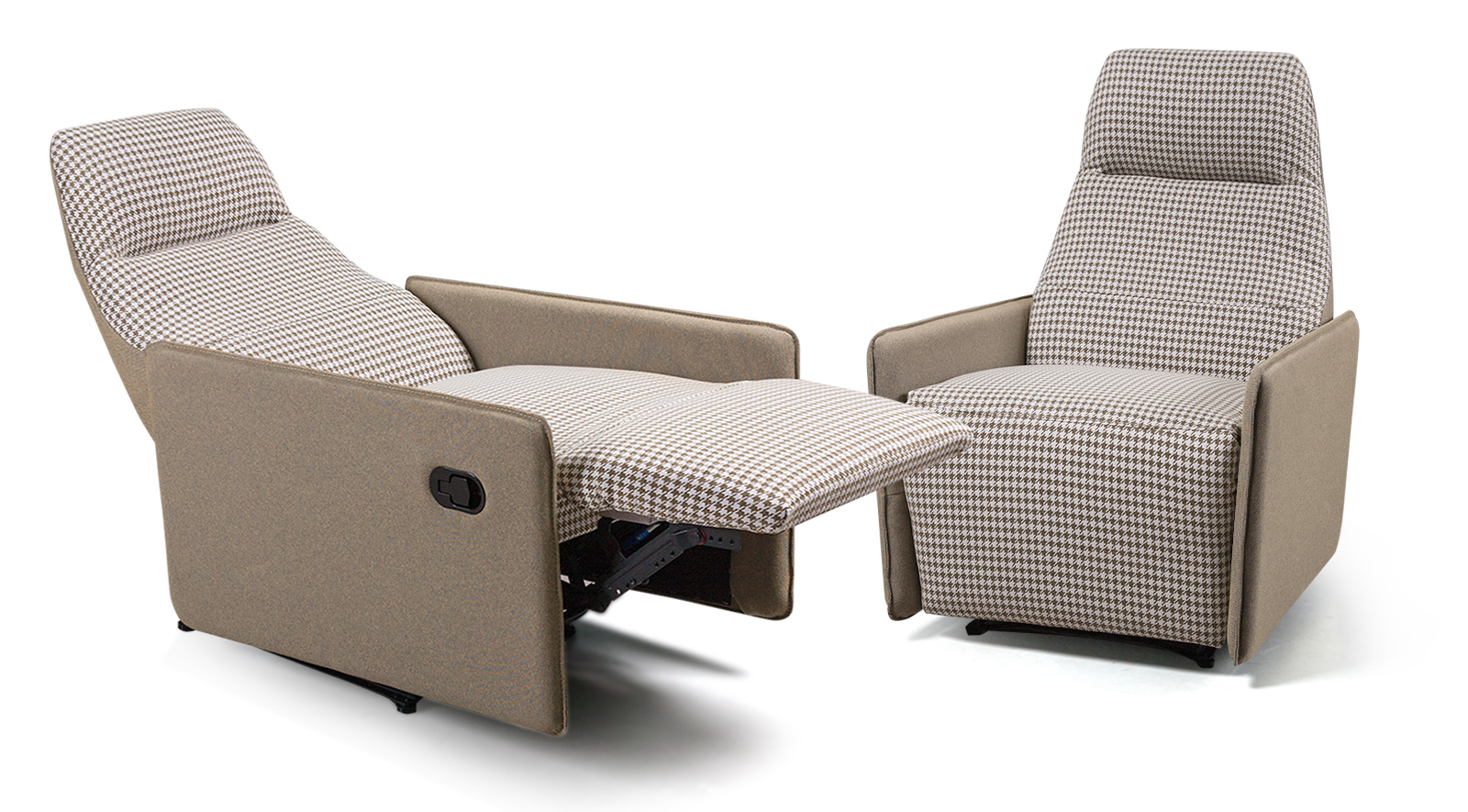 Норд: кресло с подлокотниками и механическим реклайнером