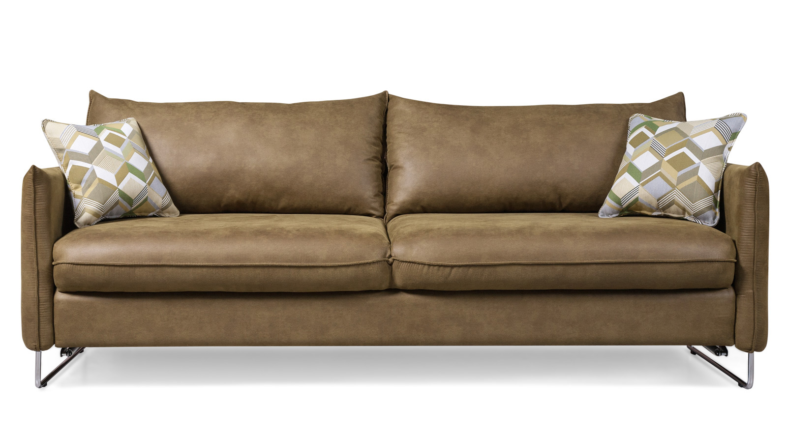 Мега: диван прямой трехместный на хромированных опорах, без спального места